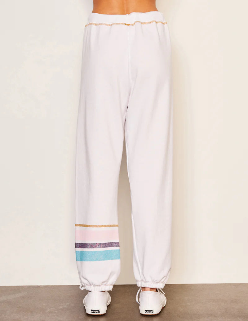 WOMEN'S JOGGER STRIPE IN OPTIC WHITE