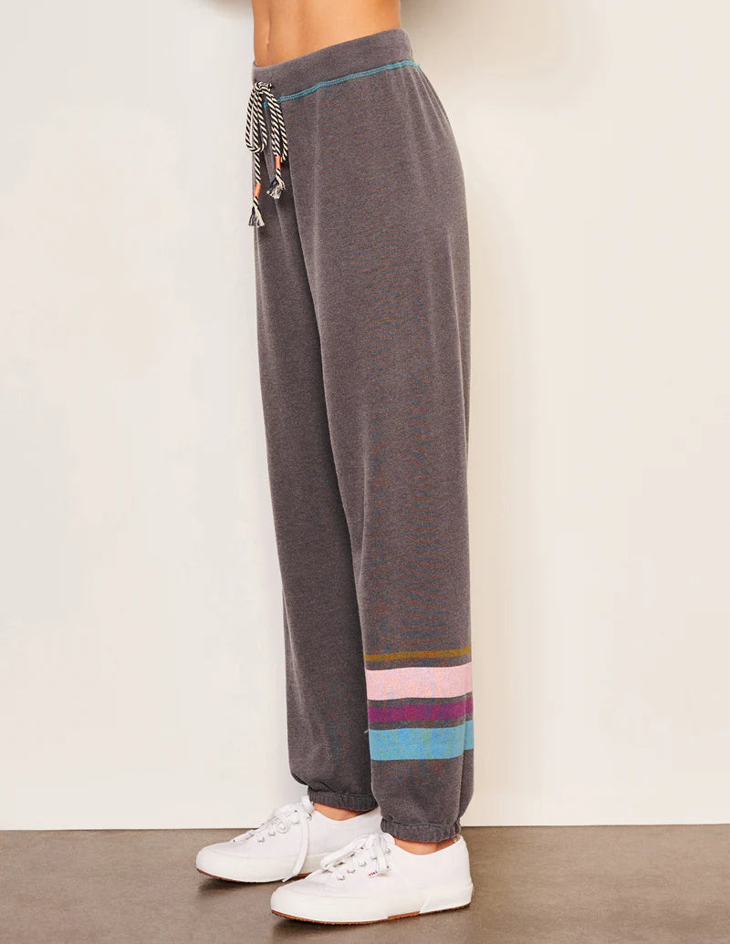 WOMEN'S JOGGER STRIPE IN WASHED BLACK