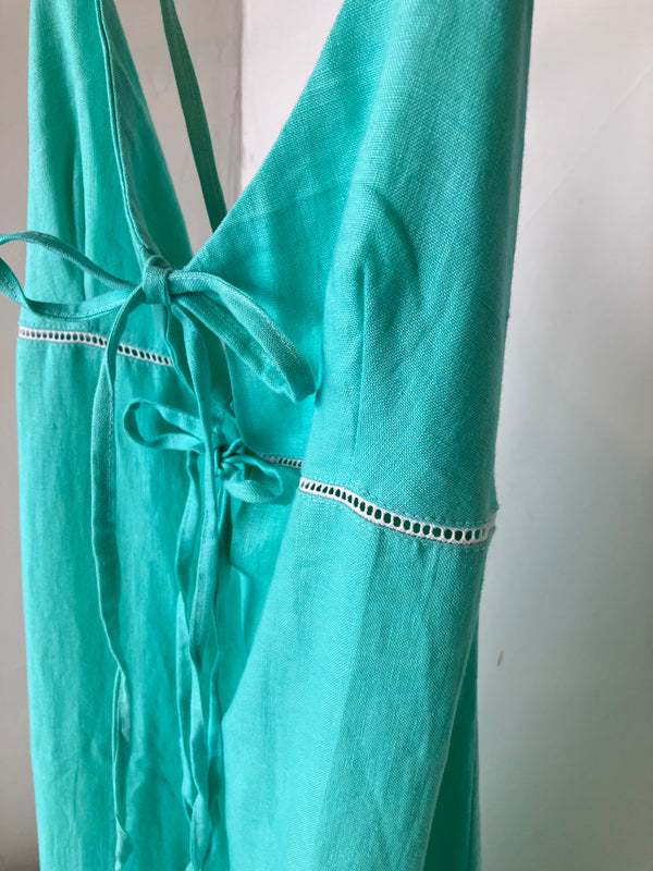 TWOKEYS  LINEN DRESS 💙OCEAN MINT