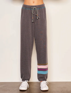 WOMEN'S JOGGER STRIPE IN WASHED BLACK