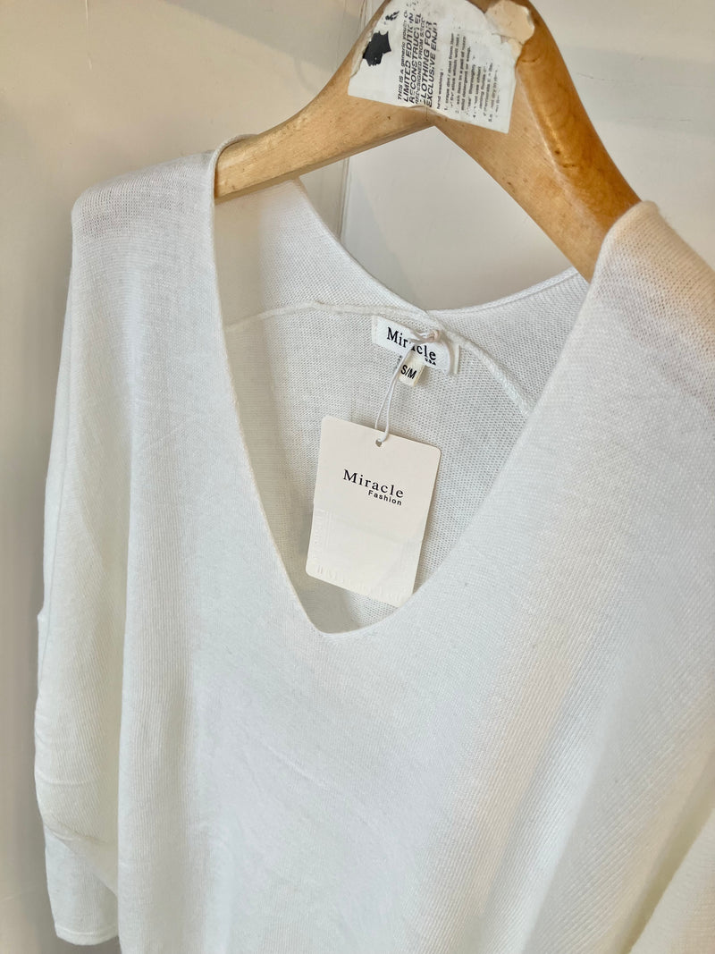 MIRACLE DOLMAN KNIT / White