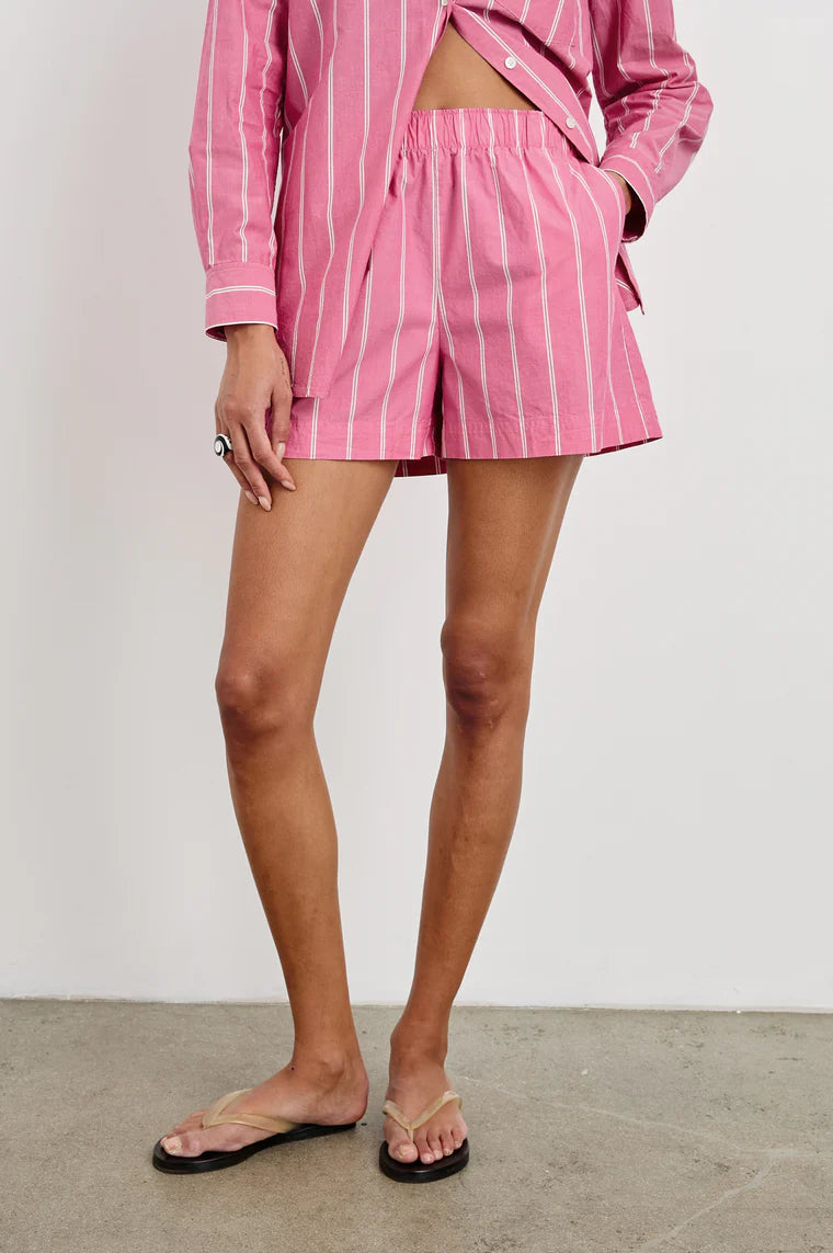 Rocky Short Hibiscus White Stripe