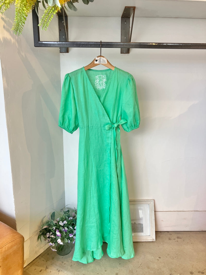 TWOKEYS /puff sleeve dress /EMERALD GREEN 💚