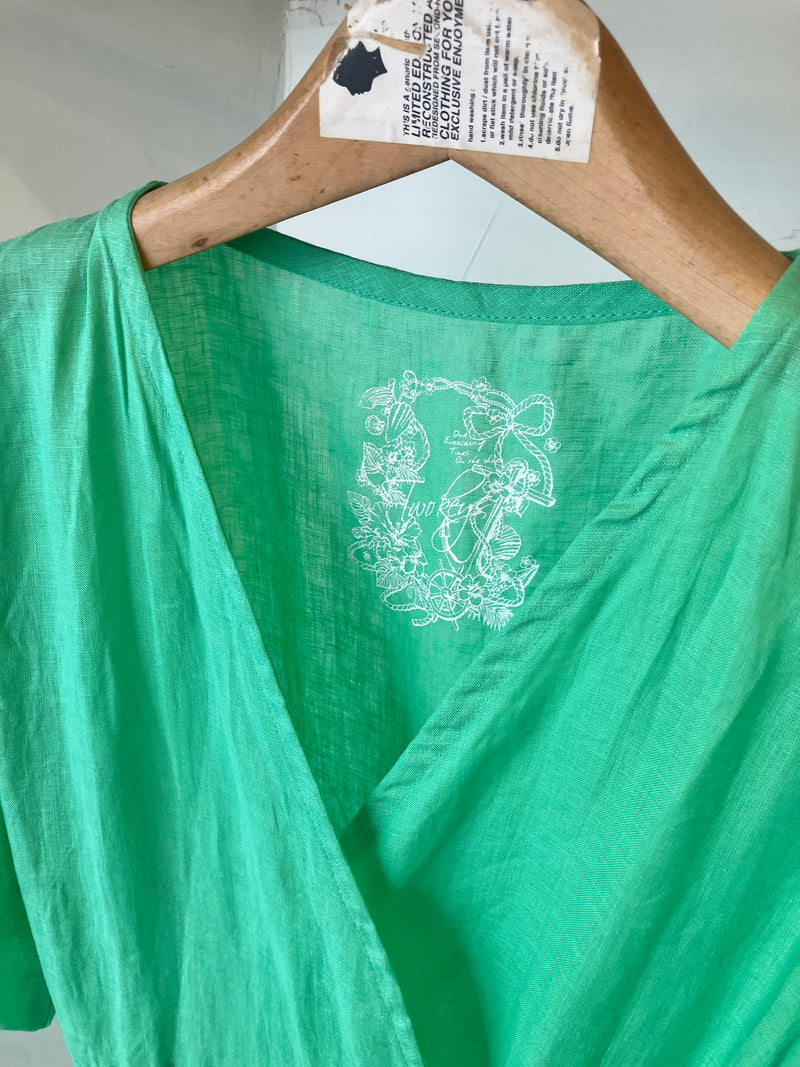 TWOKEYS /puff sleeve dress /EMERALD GREEN 💚