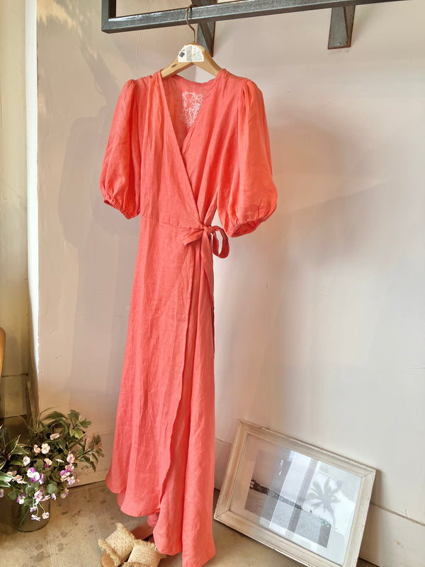 TWOKEYS /puff sleeve dress /Choral pink 🍑