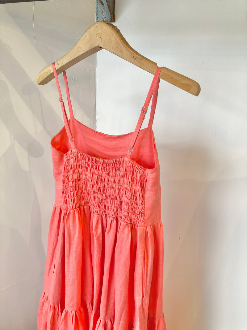 TWOKEYS  /SHIRRING CAMI  DRESS /Choral pink🍑