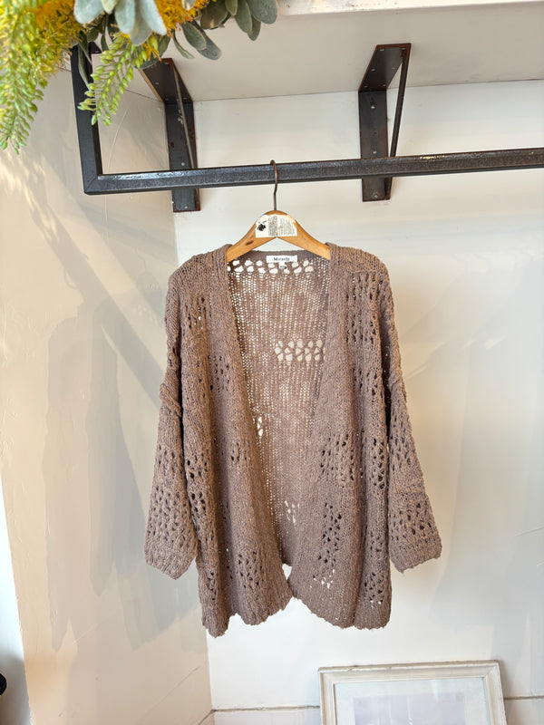 Miracle Openwork knitting Cardigan/Moca