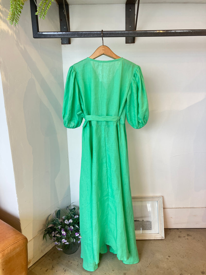 TWOKEYS /puff sleeve dress /EMERALD GREEN 💚