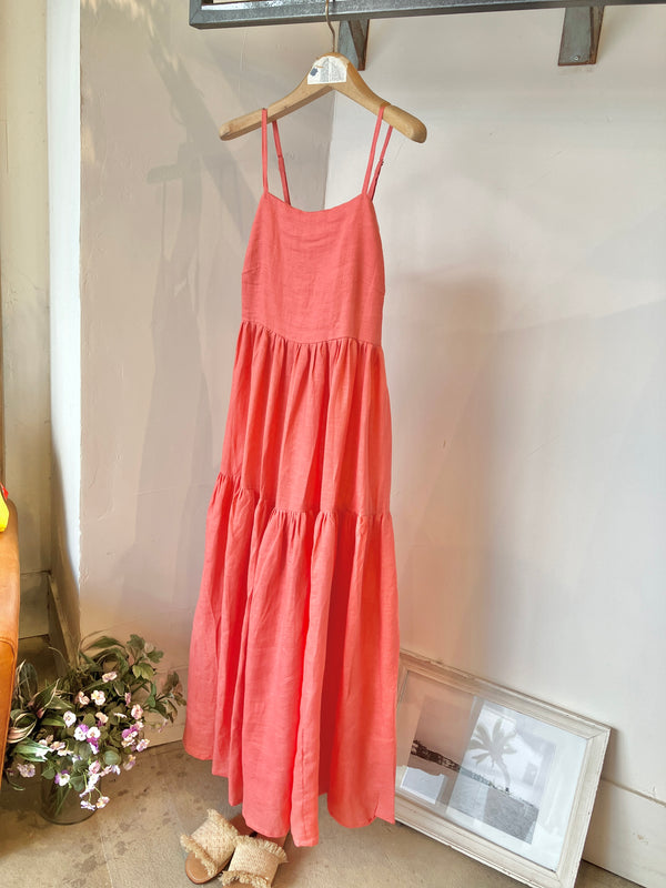 TWOKEYS  /SHIRRING CAMI  DRESS /Choral pink🍑