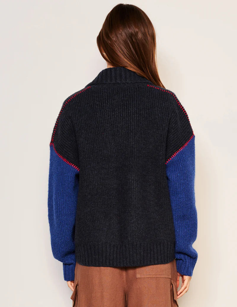 WOMEN'S SHAWL COLLAR CARDI IN DEEP NAVY