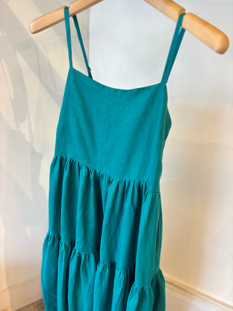 TWOKEYS  /SHIRRING CAMI  DRESS /IVY Green shirring