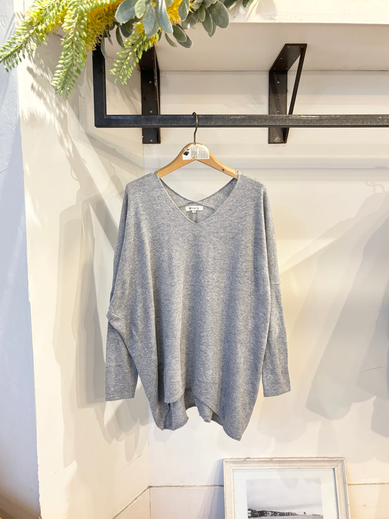 MIRACLE DOLMAN KNIT /GRAY