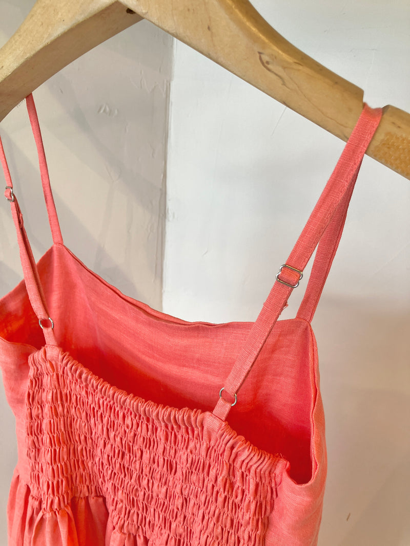 TWOKEYS  /SHIRRING CAMI  DRESS /Choral pink🍑