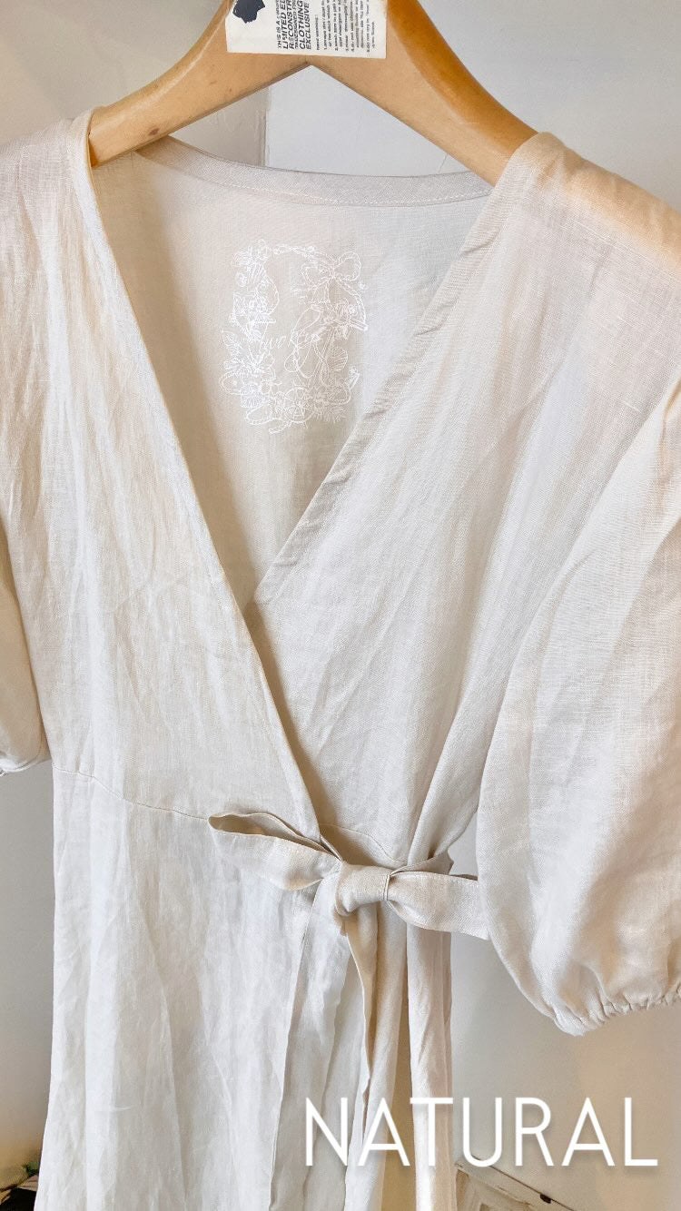 TWOKEYS /puff sleeve dress /natural