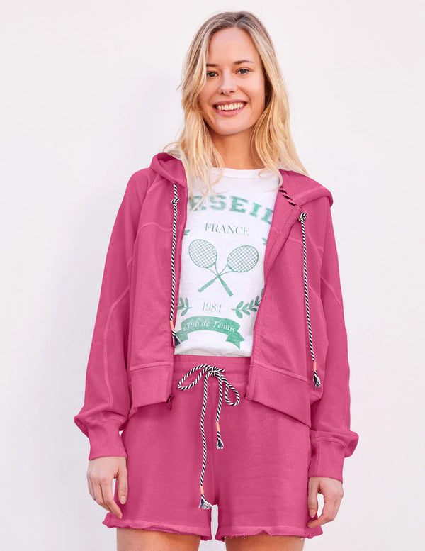 WOMEN'S HORIZON ZIP HOODIE IN CRANBERRY