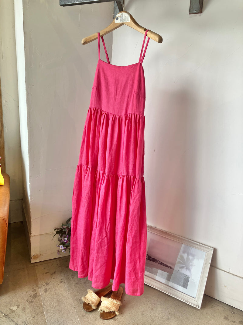 TWOKEYS  /SHIRRING CAMI  DRESS /PINK🩷