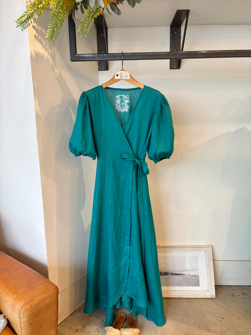 TWOKEYS /puff sleeve dress /IVY GREEN