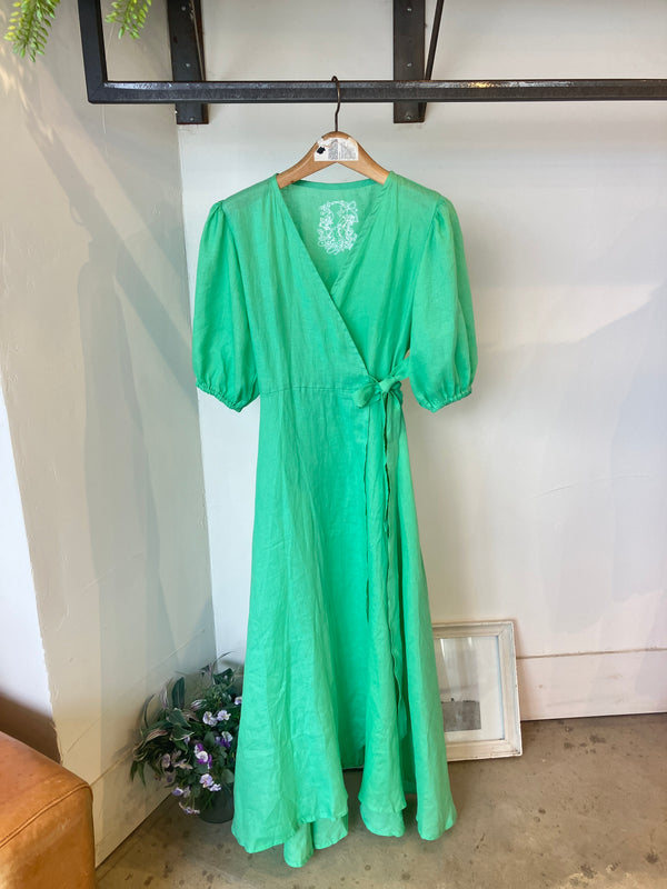 TWOKEYS /puff sleeve dress /EMERALD GREEN 💚