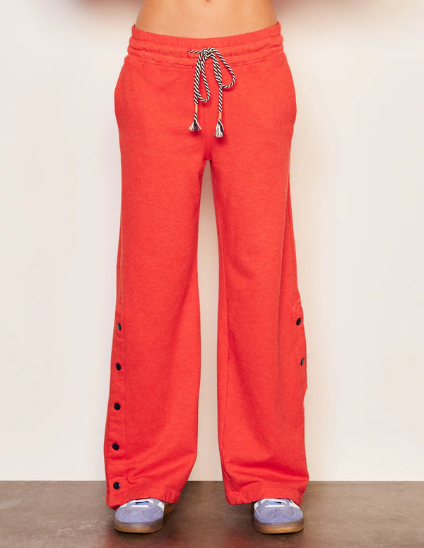 WOMEN'S SNAP LOUNGE PANT IN FLARE RED