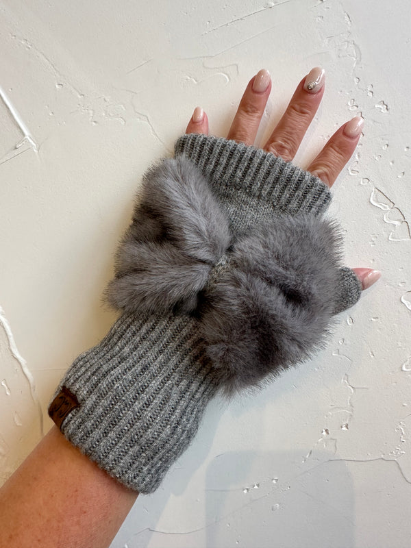 Girty's Key ribbon tebukuro GRAy