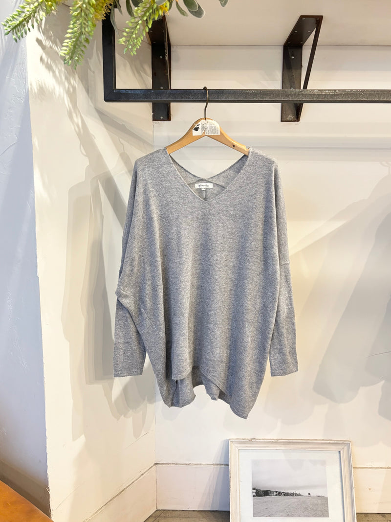 MIRACLE DOLMAN KNIT /GRAY