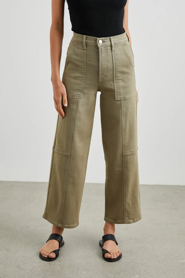 Getty crop utility wide leg Washed Olive🤎