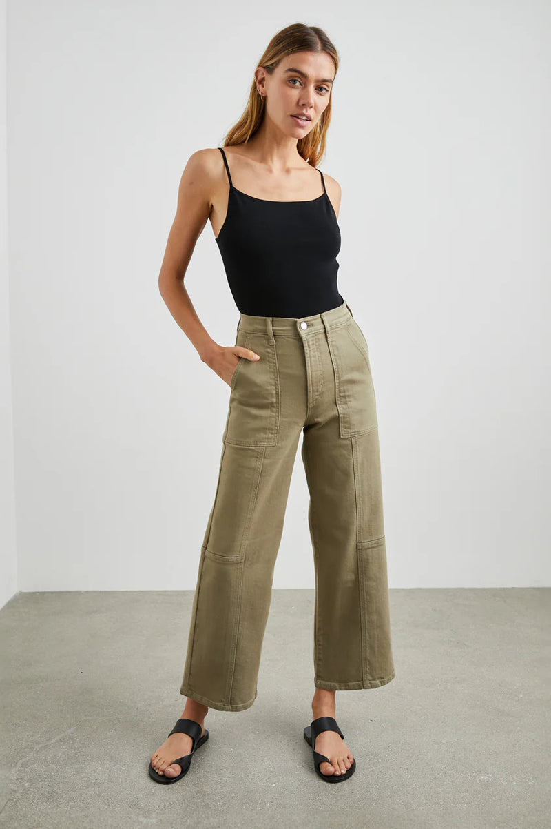 Getty crop utility wide leg Washed Olive🤎