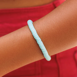 PASTEL DISC STRETCH BRACELET Blue