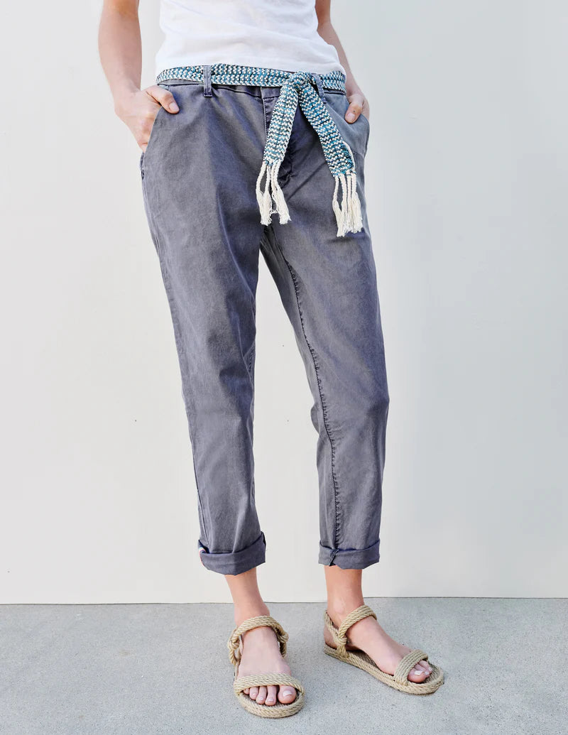SUNDRY ROLLUP TROUSER WITH TRIM IN PIGMENT DEEP SEA