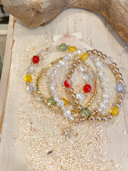 star colorful stone bracelet