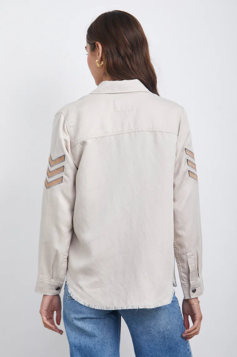 Loren Shirt Jacket Stone Rosegold Miilitary