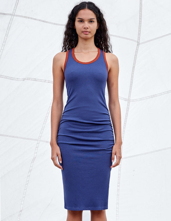 COLORBLOCK DRESS Moonlight / Acorn