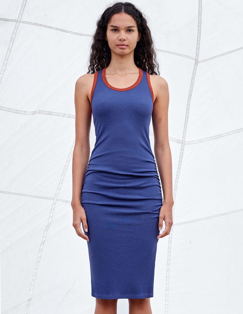 COLORBLOCK DRESS Moonlight / Acorn